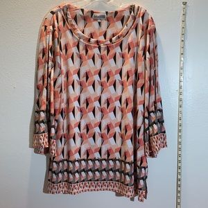 JM Collection. XL. Geometric print blouse